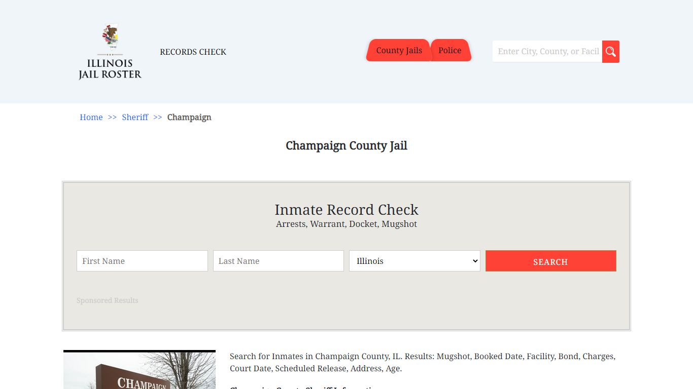Champaign County Jail | Jail Roster Search
